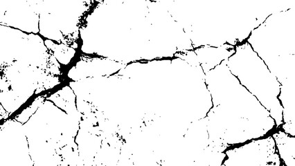 Obraz premium Vector grunge cracked texture Transparent background. Crack texture lines isolated on white background. Grungy, grunge effect, grunge texture, dry land crack effect, 