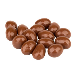 chocolate ball pile texture background isolated on white