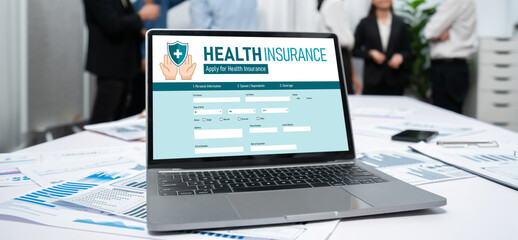 Health insurance web site brisk registration system for easy form filling
