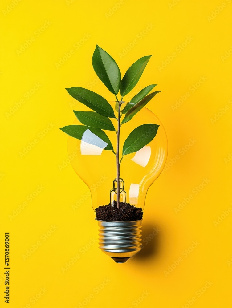 Poster eco-innovation visualization luminous green tech meets sustainable design - transformative growth an