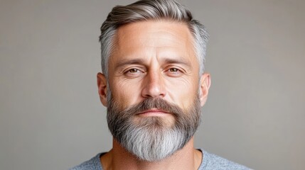 Mature man with gray hair and beard