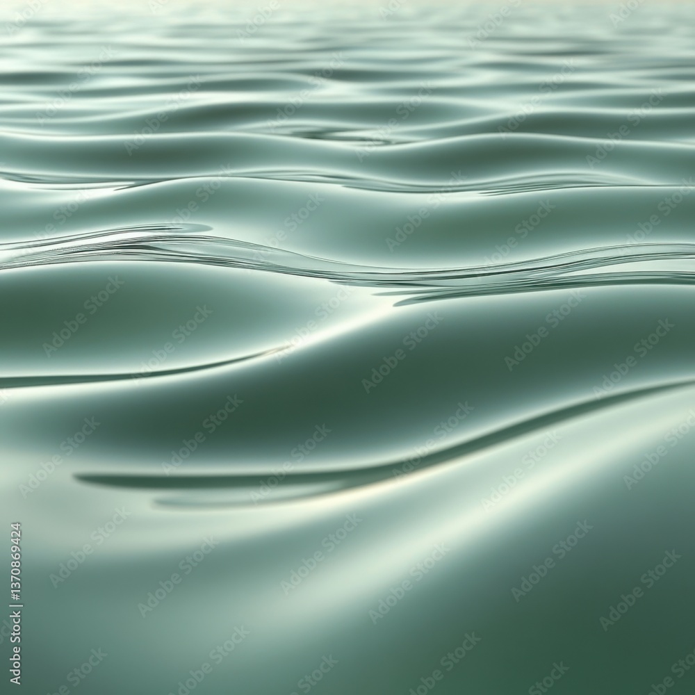 Aufkleber serene water surface with gentle waves reflecting soft light creating a calming and peaceful atmosph