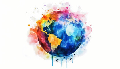 Watercolor World A Colorful Planet