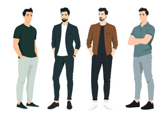 Smart Casual Men s Outfit Ideas. A group of men in smart casual outfits, featuring a mix of blazers, jackets, and casual trousers.