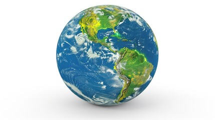 Fototapeta premium a globe on a white background, the Earth with continents