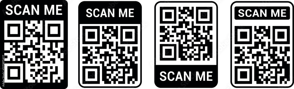 Poster set of four qr codes with a 
