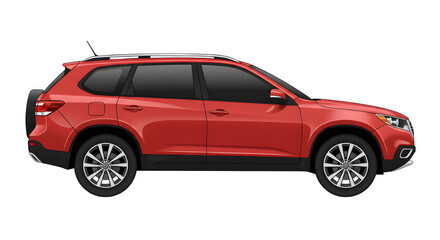 A vector illustration of a modern red car SUV. isolated on white or transparent background.