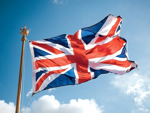 UK Flag Waving Sky