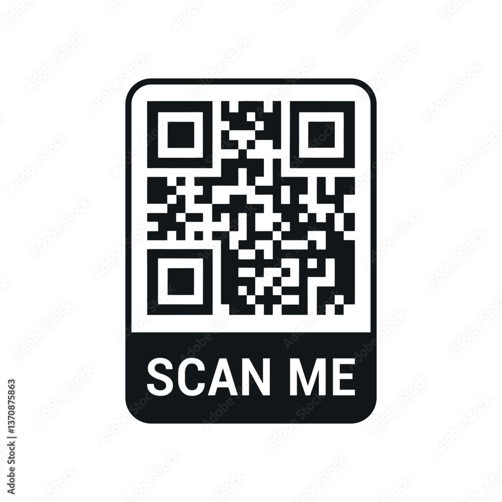 Poster qr code with scan me call to action for digital engagement and interaction