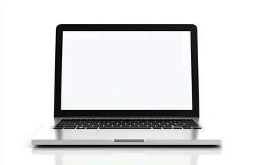 Laptop computer blank white screen mockup for website design and digital marketing presentation template