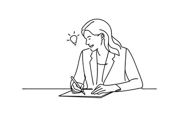 Woman Writing Ideas Inspiration Business Professional Concept Sketch