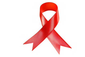Red Awareness Ribbon, Heart Disease Symbol, Support Ribbon, Transparent Background