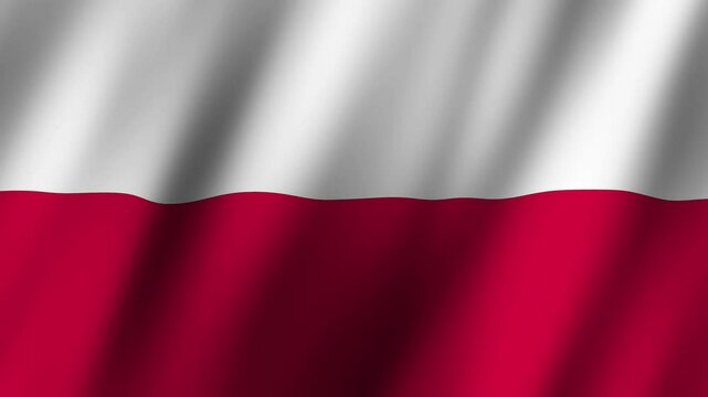 Celebrating Polish heritage with the national flag waving in the wind at a cultural event in Warsaw, Poland