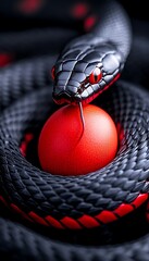 Fototapeta premium Snake with Red Egg