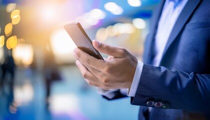 Businessman checking his smartphone