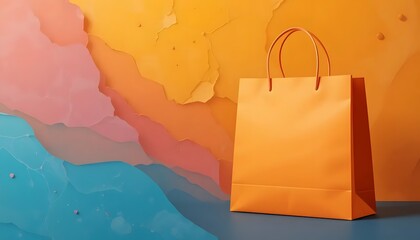 A shopping bag mockup set on a vibrant  background, showcasing its design.