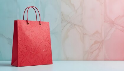 A shopping bag mockup set on a vibrant  background, showcasing its design.