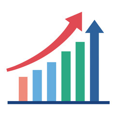 Business Graph Analysis and Performance Chart design icon