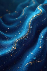 Obraz premium Deep blue undulation, fine gold veins Serene, sophisticated backdrop , graphic, modern, illustration