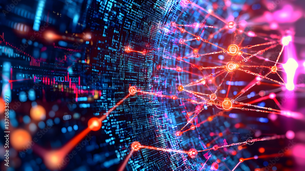 Poster abstract digital network visual design