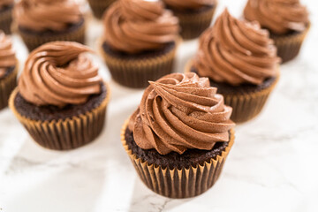 Baking Chocolate Cupcakes with Decadent Chocolate Frosting