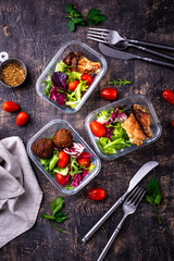 Meal prep concept. Healthy food in container.