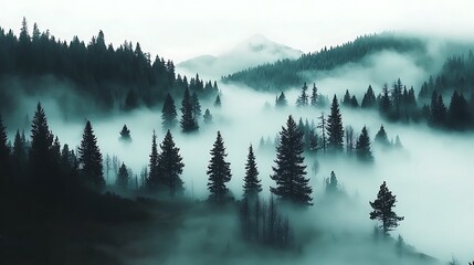 Misty Mountain Forest View
