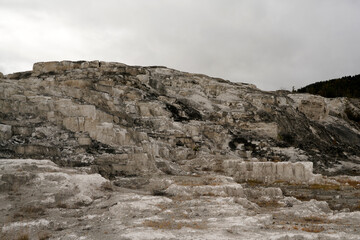 Sinter terraces in Yellowstone National Park Wyoming