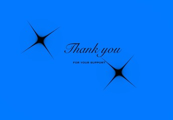 Napis w języku angielskim na niebieskim tle- Thank you © Fotosylwester