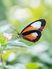 Obraz premium Macro close-up of butterfly on colorful flower with intricate wing patterns and vibrant colors