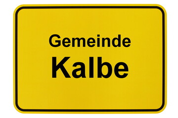 Illustration eines Ortsschildes der Gemeinde Kalbe in Niedersachsen