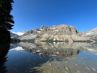 Canada mountains mirroring in lake