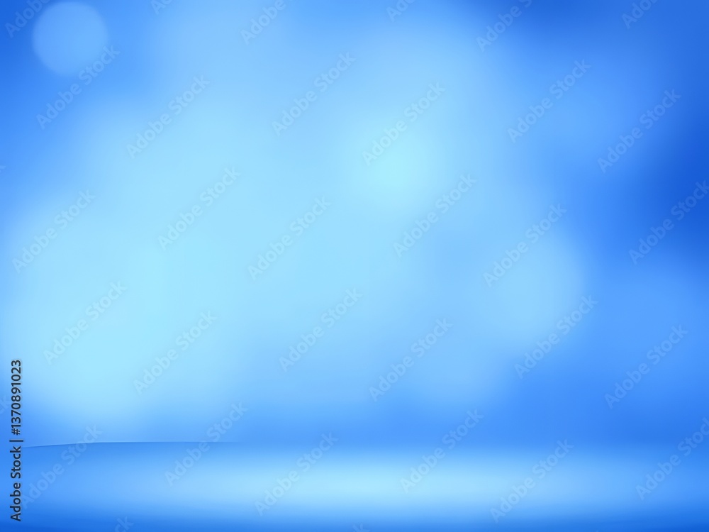 Poster abstract blue bokeh background - blurred backdrop with light circles, studio style design.