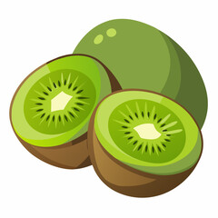 Obraz premium Kiwi Fruits vector art illustration