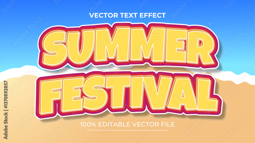 Poster editable text style effect summer text style theme