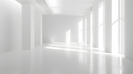 Fototapeta premium Pure White Studio Backdrop with Soft Diffused Lighting Provides Professional and Versatile Photographic Background