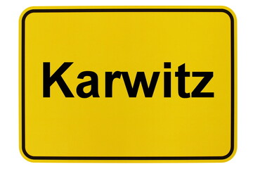 Illustration eines Ortsschildes der Gemeinde Karwitz in Niedersachsen