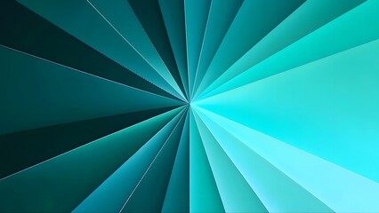 Abstract Turquoise Color Gradient - Radial Lines Design