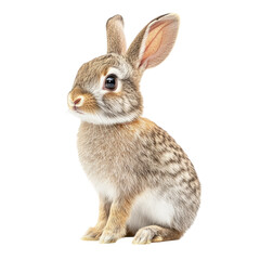 Obraz premium Cute Rabbit Sitting on Transparent Background for Design Use