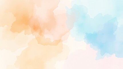 Obraz premium Soft pastel watercolor background with light orange, peach, and blue abstract blending