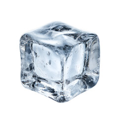 Isolated Ice Cube on Transparent Background for Creative Projects