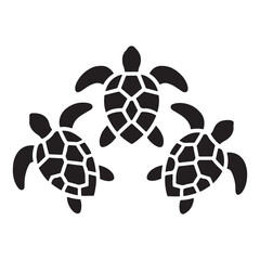 Obraz premium Sea Turtle Silhouette Vector Illustration for Wildlife Conservation Projects