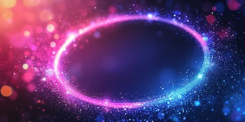 Obraz premium Abstract light circle with sparkling effects creates dynamic background for design projects