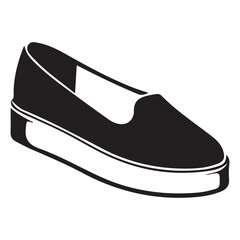 Comfortable women's slip on platform shoe vector illustration