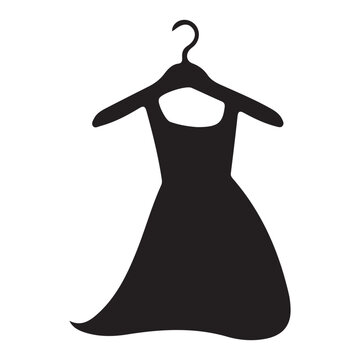 recommend clip art: Elegant Dress Silhouette on Hanger Simple Fashion Illustration Design