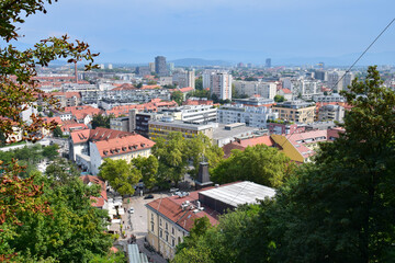 Ljubljana près du funiculaire du Ljubljanski Grad