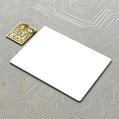 Blank RFID card on circuit board.