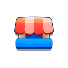 A vibrant, cartoon-style shop icon. Perfect for games, apps, loot crates, rewards, or in-game purchases. Enhance your UI with this eye-catching present icon