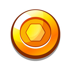 Icon gold coins casual, cartoon-style. Perfect for games, apps, loot crates, rewards, or in-game purchases.