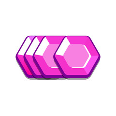 Icon diamonds, gems, casual, cartoon-style. Perfect for games, apps, loot crates, rewards, or in-game purchases.